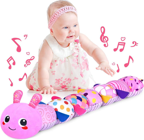 KMUYSL Baby Toys 0 to 12 Months, Musical Stuffed Animal Toys with Crinkle and Rattles for Newborns