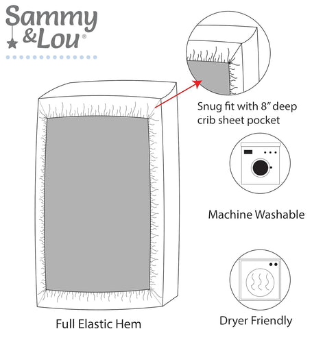 Sammy 2-Pack Set, 28 52 & Lou Jungle Pals Microfiber Fitted Crib Sheet Fits Standard Crib Mattress in x in; Fully