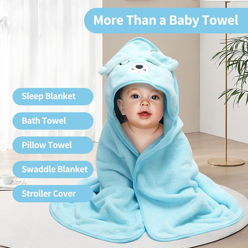 3 Pack VZZNN Baby Towels Hooded - Ultra Soft Baby Bath Towels, Newborn Baby Essentials, Premium Absorbentand