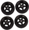 BQLZR Black RC 1:10 Tires and Wheels Set - 2.56" (Dia1.77") Hub Wheel Rims 5 Spoke + Rubber Tires, Pack of 4
