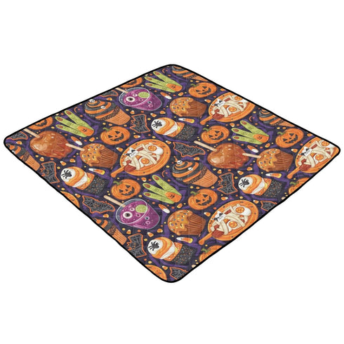 GuoChe Seamless Cozy 50'' 50'' Halloween Food - Themed Pattern Soft Thick Baby Gym & Activity Mat for Floor Breathable