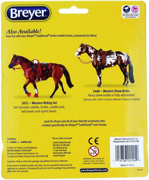 Breyer Traditional Cimarron Western Pleasure Saddle, 1:9 Scale, 6.5"L x 7.875"H