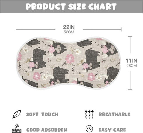 decor gift 4 Pack 22x11in Cotton Burp Cloths Baby Easy Care Naughty Wooden Bison Gray washcloths for Gender Neutral