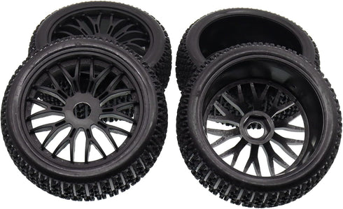 4PCS Treehobby Rubber RC Wheel Set, 112mm X 43mm with 17mm Hex Hub for 1/8 RC Buggy Off-Road Cars