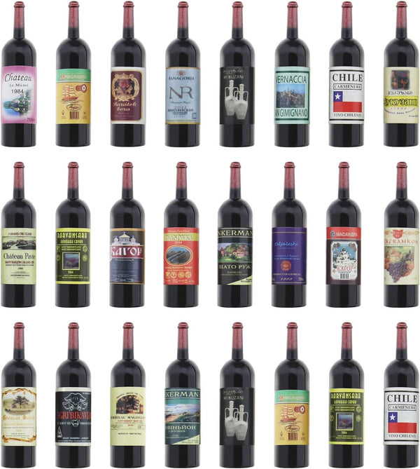 ECSiNG 24PCS Dollhouse Miniature Wine Bottles 1:12 Scale Mini Plastic Bottles Simulation Kitchen