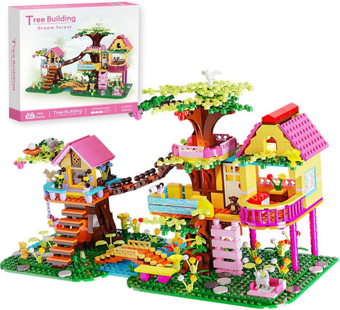 RAVAYO Creative Tree Building Block Set,958pcs Mini Brick Toy for Kids Girls