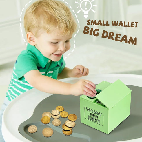 Dinosaurs Piggy Bank for Kids - Automatic Stealing Money Box with Music Sounds for Boys and Girls Aged 3-8