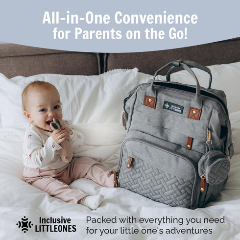 Backpack, Baby Diaper Bag Bonus Changing Pad, Large Capacity, USB Port, Pacifier Case, Mosquito Net & Wipes Bag |