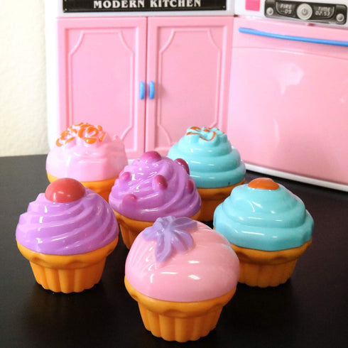 6 Set, GIFTEXPRESS PCS Pretend Play Food Dessert Mini Toy Cupcakes for Kids, Petite Pastries Toys for Girl and Boy