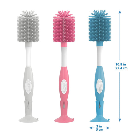 1-Pack Dr. Brown's Soft Touch No Scratch Baby Bottle Cleaning Brush Nipple Cleaner with Stand and Storage Clip, BPA