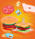 Wooden Burger Sandwich Stacking Toys - Play Food Toy for Toddlers, Montessori Educational Toy for 3 Year Olds