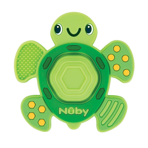 Nuby Teethe N' Pop Sensory Play Teether, Baby Teething Toy for 3+ Months, Turtle