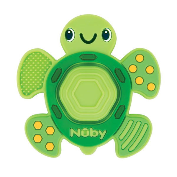 Nuby Teethe N' Pop Sensory Play Teether, Baby Teething Toy for 3+ Months, Turtle