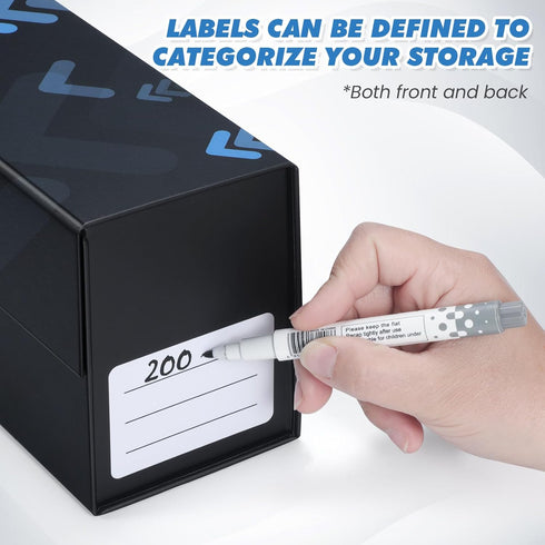 Trading Card Storage Box with Magnetic Closure, Fits 800 Cards, 200 Toploaders, Easy to Assemble (3 Pack)