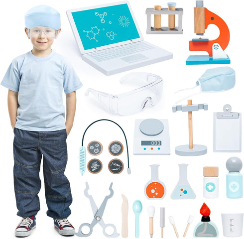 umu Kids Science Experiment Kit, Doctor Dress Up for Kids Ages 3-5, Scientist Costume Role Play Gift for Boys Girls