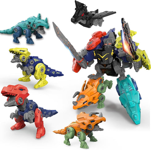 Dinosaur Transform Robot 5 in 1 Take Apart Toys Set for boy