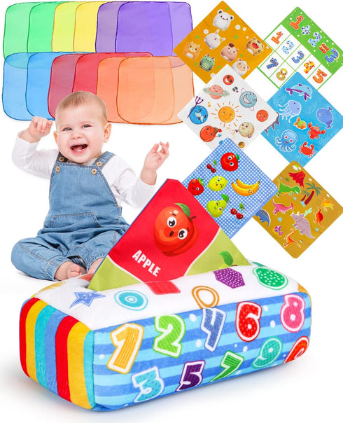 DINORUN Baby Toys for 6-12 Months - Montessori Sensory Toys for Infants, Educational High Contrast Development Toy