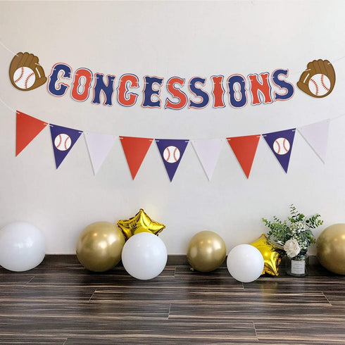 Baseball Party Supplies Concessions Banner, Sports/Baseball Themed First Birthday Party Decorations