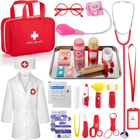 XZZO Doctor Kit for Kids, 36 Pcs Pretend Doctor Playset kit for Toddlers