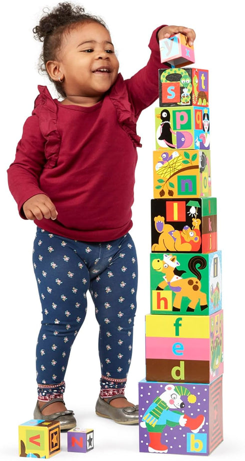 Melissa & Doug Deluxe 10-Piece Alphabet Nesting and Stacking Blocks