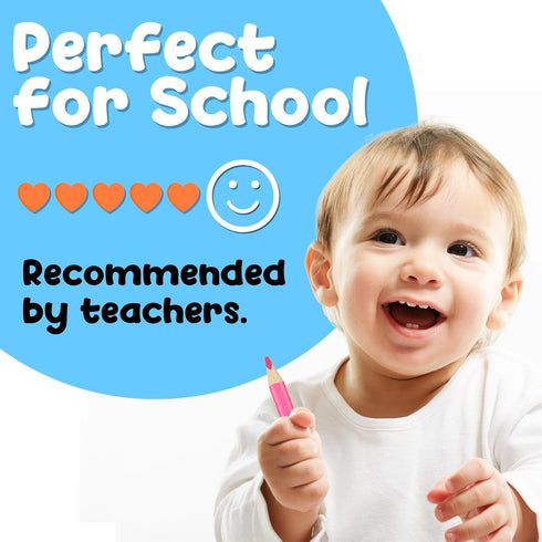 Set 10 Teacher-Recommended TinyGeeks Jumbo Pencils - of Triangle-Shaped Colored Pencils for Toddlers and Preschoolers