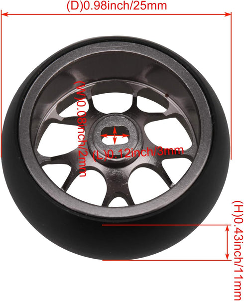 4PCS Titanium RC1:28 Aluminum Alloy Rim Mesh Pattern Wheel Drift Tyre Replacement for WL K969 K989 P929