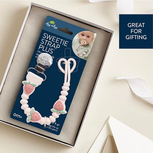 100% Itzy Ritzy Silicone Pacifier Clip Food Grade Silicone Pacifier Strap with Clip Keeps Pacifiers, Teethers & Small