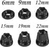 Metal RC 12mm Wheel Hex Hub Extension Combiner Compatible with 1.9/2.2inch Wheel Rim Axial SCX10 Traxxas TRX4 D90 1/10 RC Crawler (15mm, Black)