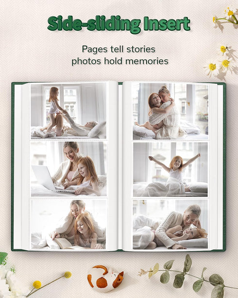 Photo Album 4x6 with 300 Pockets - Slip-in Picture Albums, Linen Cover Memory Book for Wedding and Family