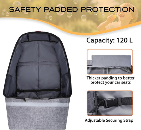 Backpack LARIPOP Car Seat Travel Bag for Airplane Gate Check Approved, Padded with Adjustable Straps, Reflective Strips