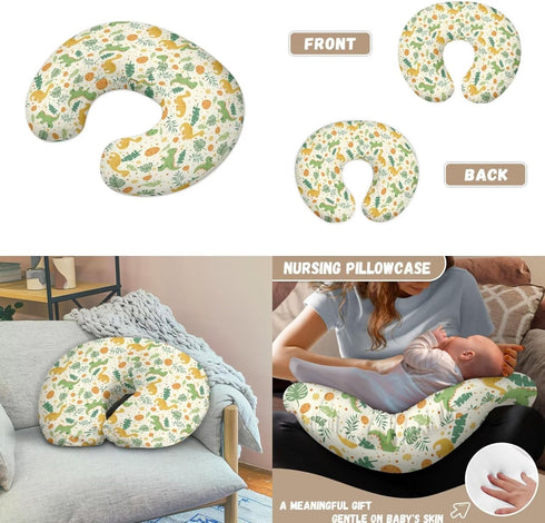 Sarogrorin Leaves Dinosaurs Baby Lounger Cover Dinosaur Eggs Nest Cover Breastfeeding Nursing Pillow Covers Detachable