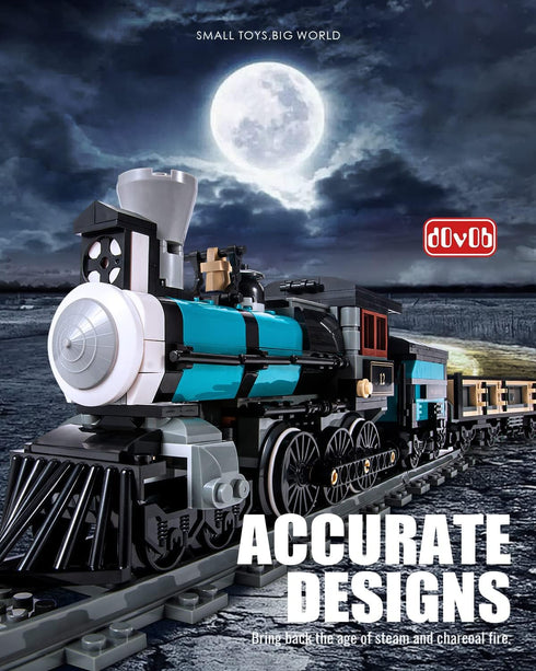 TH10 Set (560 dOvOb Steam Train Building Kit with Train Track, Collectible Steam Locomotive Engineering Toys for Kids