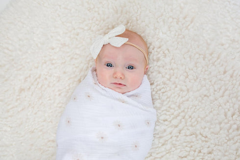 Set 40in 40in 2-Count Lulujo Baby Swaddle Blankets | Unisex Softest Breathable Cotton Muslin Swaddle Blanket | Neutral