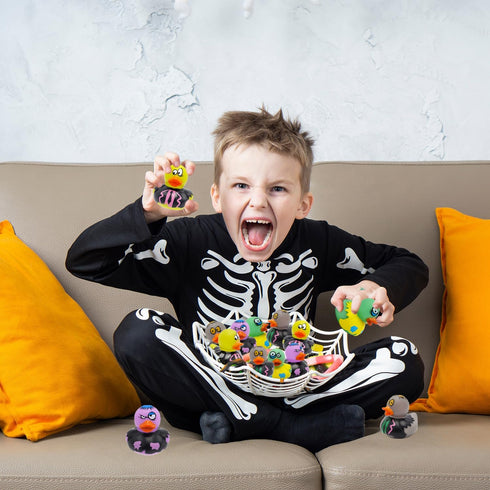 6-Pack Summer 2 Inches Halloween Zombie Rubber Duck Toy Duckies for Kids, Bath, Birthday Baby Showers Beach and Pool