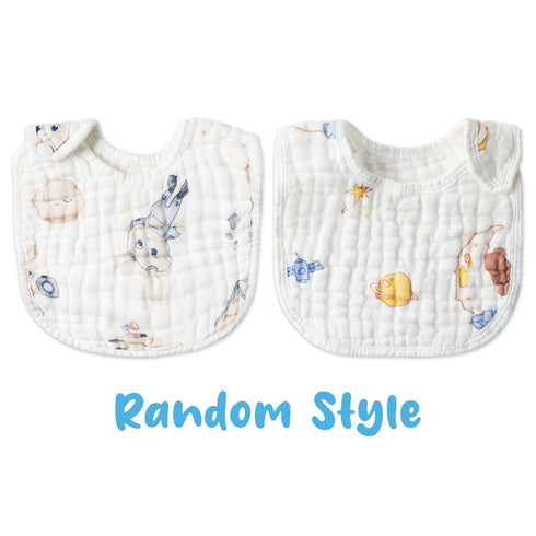 Zainpe 6Pcs Snap Muslin Cotton Baby Bibs, Adjustable Machine Washable, Unisex Burp Cloths for Boys Girls