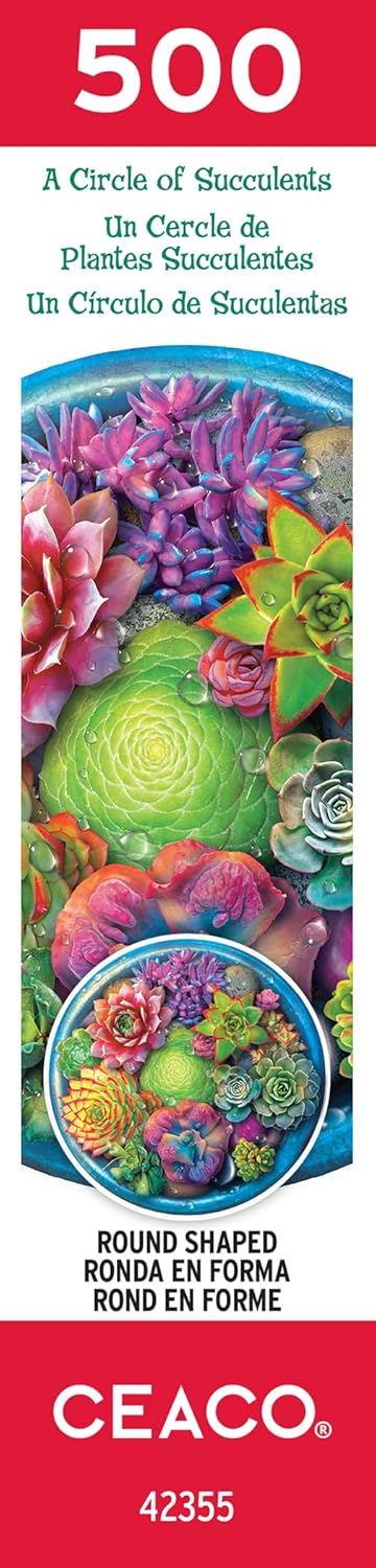 Ceaco - A Circle of Succulents - 500 Piece Round Jigsaw Puzzle