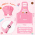 2Pcs Set, R HORSE Kid Apron And Chef Hat Adjustable Children Pink Baker Kitchen Apron, Dress up Role Play Chef Toy