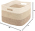 Large Woven Cotton Rope Storage Basket with Handles, 22" x 17" x 12", Gradient Beige for Living Room, Nursery, Bedroom,