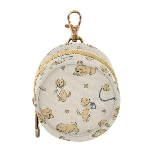 J JOYSAY Golden Retriever Dogs Beige Pattern Pacifier Holder Case with Metal Clip Portable