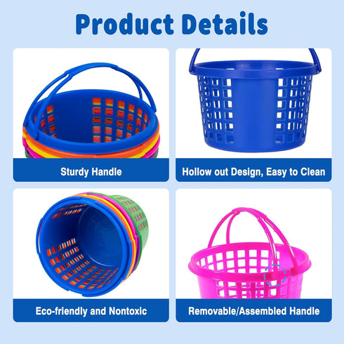 24 Set, 120g Evoio Easter Baskets Bulk for Kids, PCS Small Easter Baskets Bulk for Egg Hunts Easter Bucket Bags