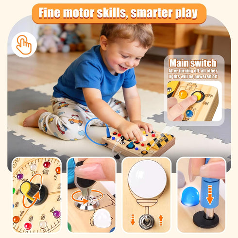 1-3 v2) Konijiwa Busy Board - Montessori Toys for Years Old Boys & Girls | Sensory Toys for Kids with Autism | Toddlers