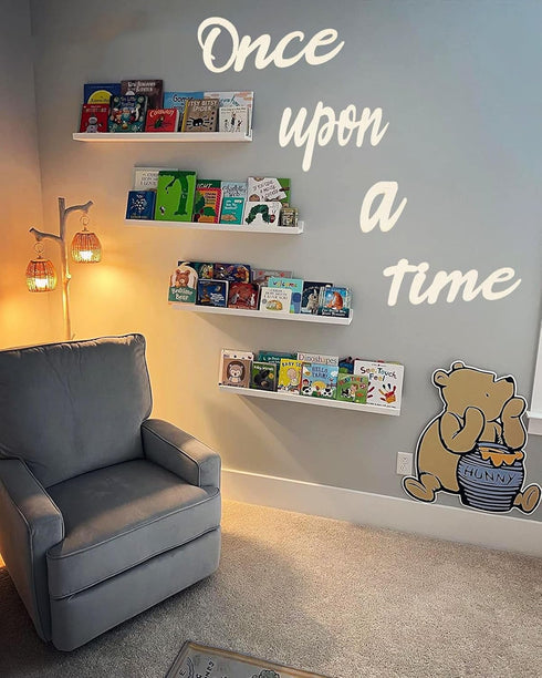 lvbeybc Wooden Wall Art Sign, Once Upon a Time Nursery Decor for family Bookshelf, Reading Nook, Daycare, Classroom