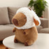 14 inch Capybara Plush, Cute Capybara Plush Toy Wear Removable Lamb Hat, Kawaii Soft Capybara Plushie Pillow, Capybara