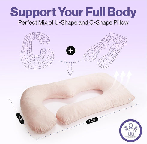 Memory Foam Pregnancy Pillow for Sleeping - U-Shaped Full Body Pregnancy Pillow - Body Pillow for Adults, Maternity