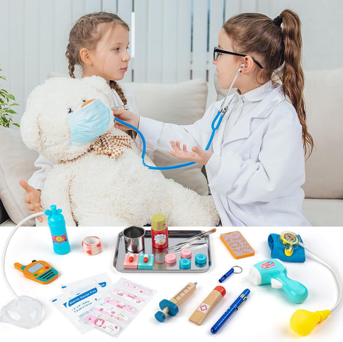 34 Playset 3-5, Sundaymot Doctor Kit for Kids, Pcs Pretend for Toddlers, Doctor kit for Toddlers with Medical Bag