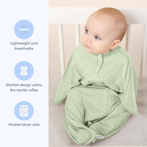 Cozy 4-8 SleepingBaby Zipadee-Zip Transition Swaddle - Baby Swaddling Blanket with Zipper Convenience - Roomy Wearable