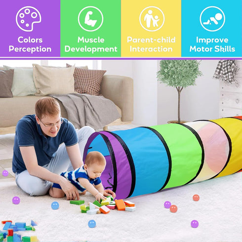 Kids Play Tunnel for Toddlers - Pop Up Crawl Through Tunnel Play Tent for Baby, Indoor & Outdoor Toys