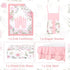 4-Piece Set Set TANOFAR Crib Bedding for Baby Girls, Floral Castle Nursery Bedding Includes Comforter, Fitted Crib