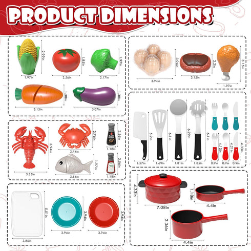 Lehoo Castle Play Kitchen Accessories | Toddler Cooking Set with Pots, Pans, and Utensils for Kids