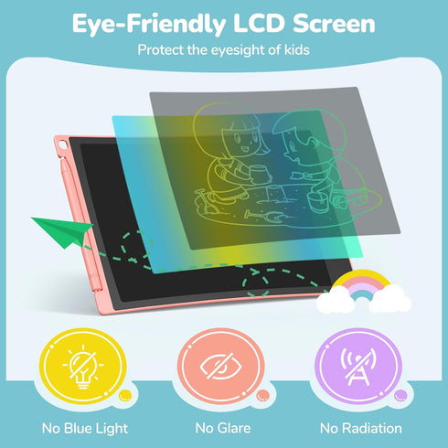 TECJOE 4 Pack LCD Writing Tablet, 8.5 Inch Colorful Doodle Board for Kids, Travel Games Activity Learning Toys